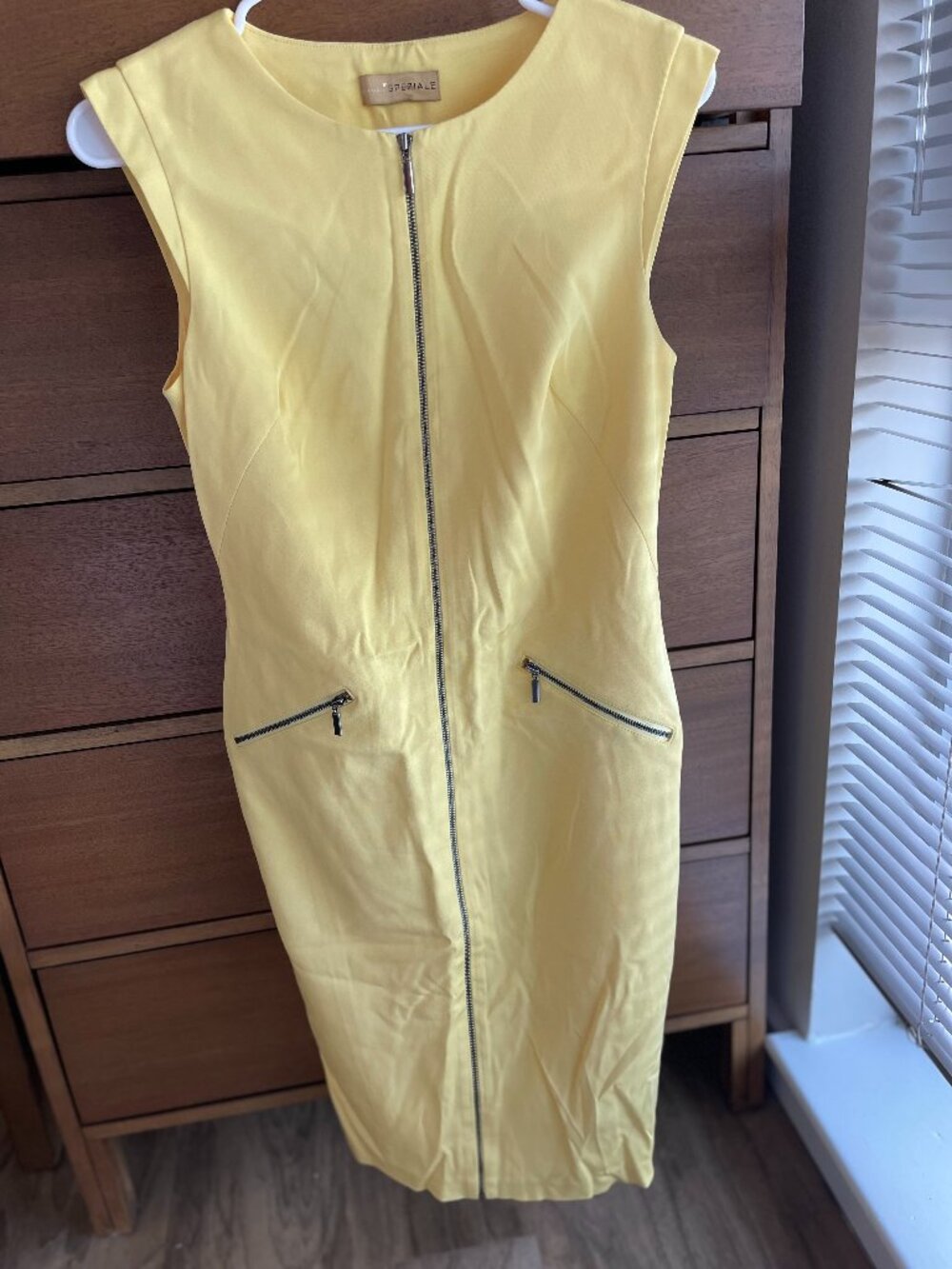 M&S Specialize italian fabric yellow shift dress size US4/UK8